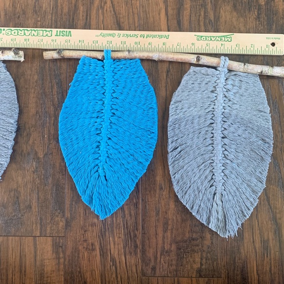 Set of 2: Grey and Blue Feathered Wall Art - Picture 11 of 14